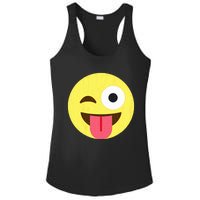 Emoticon Winking Face With Tongue Ladies PosiCharge Competitor Racerback Tank