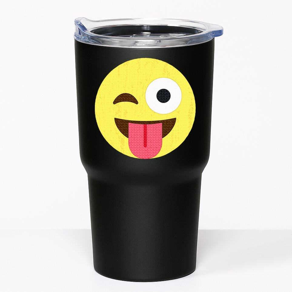 Emoticon Winking Face With Tongue Tumbler
