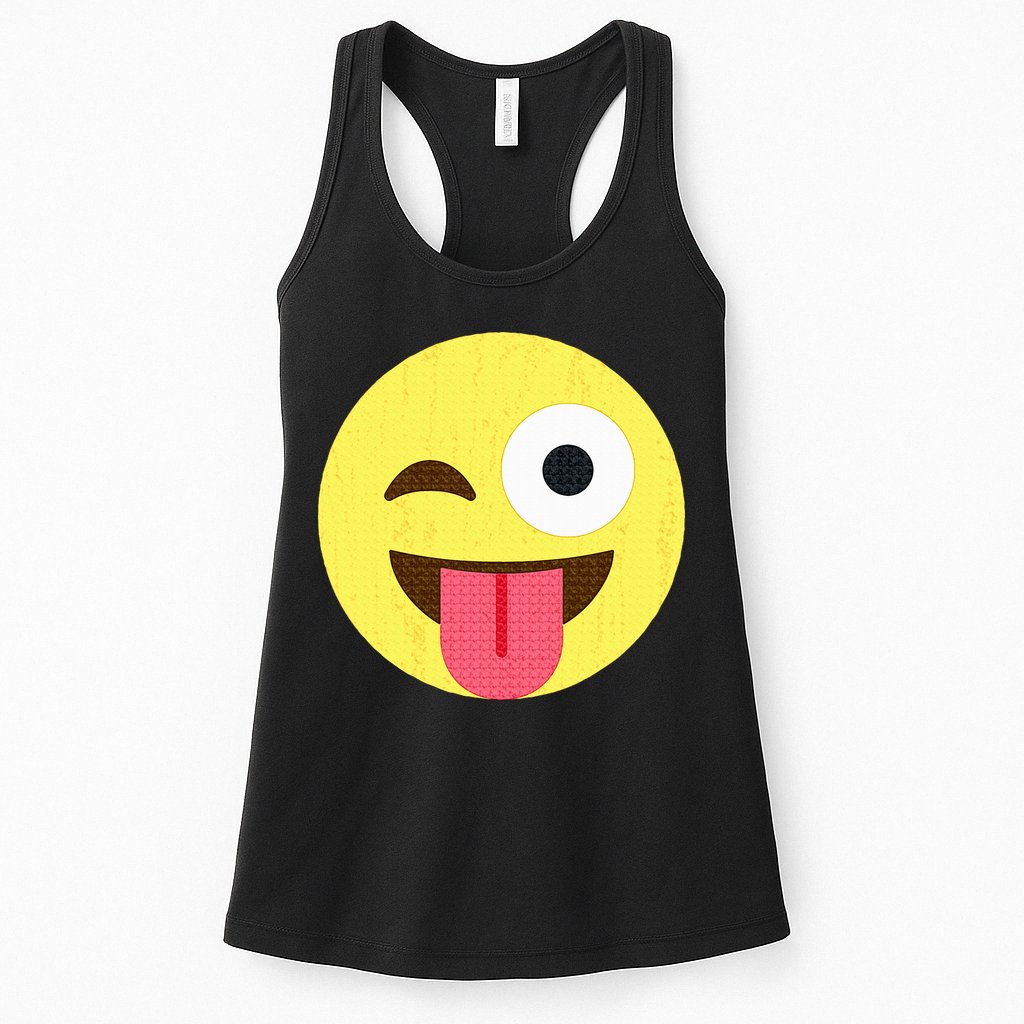Emoticon Winking Face With Tongue Womens Tank Top