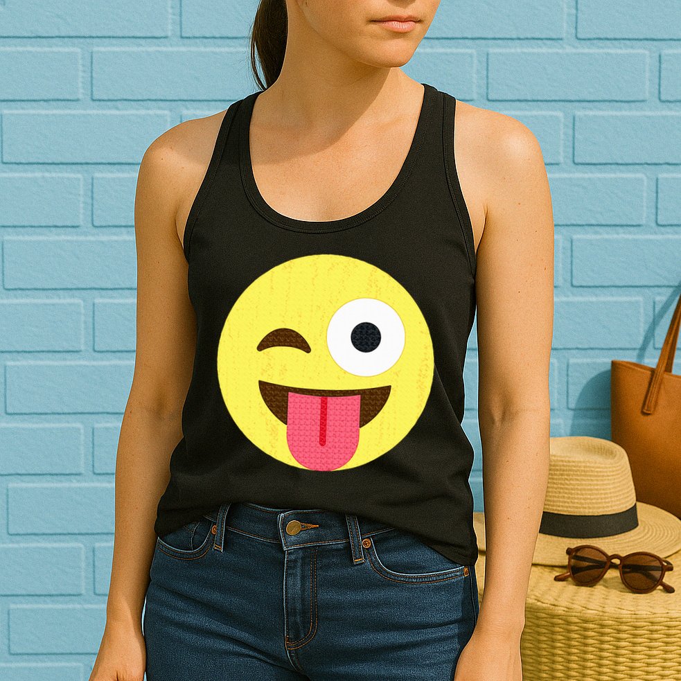 Emoticon Winking Face With Tongue Womens Tank Top