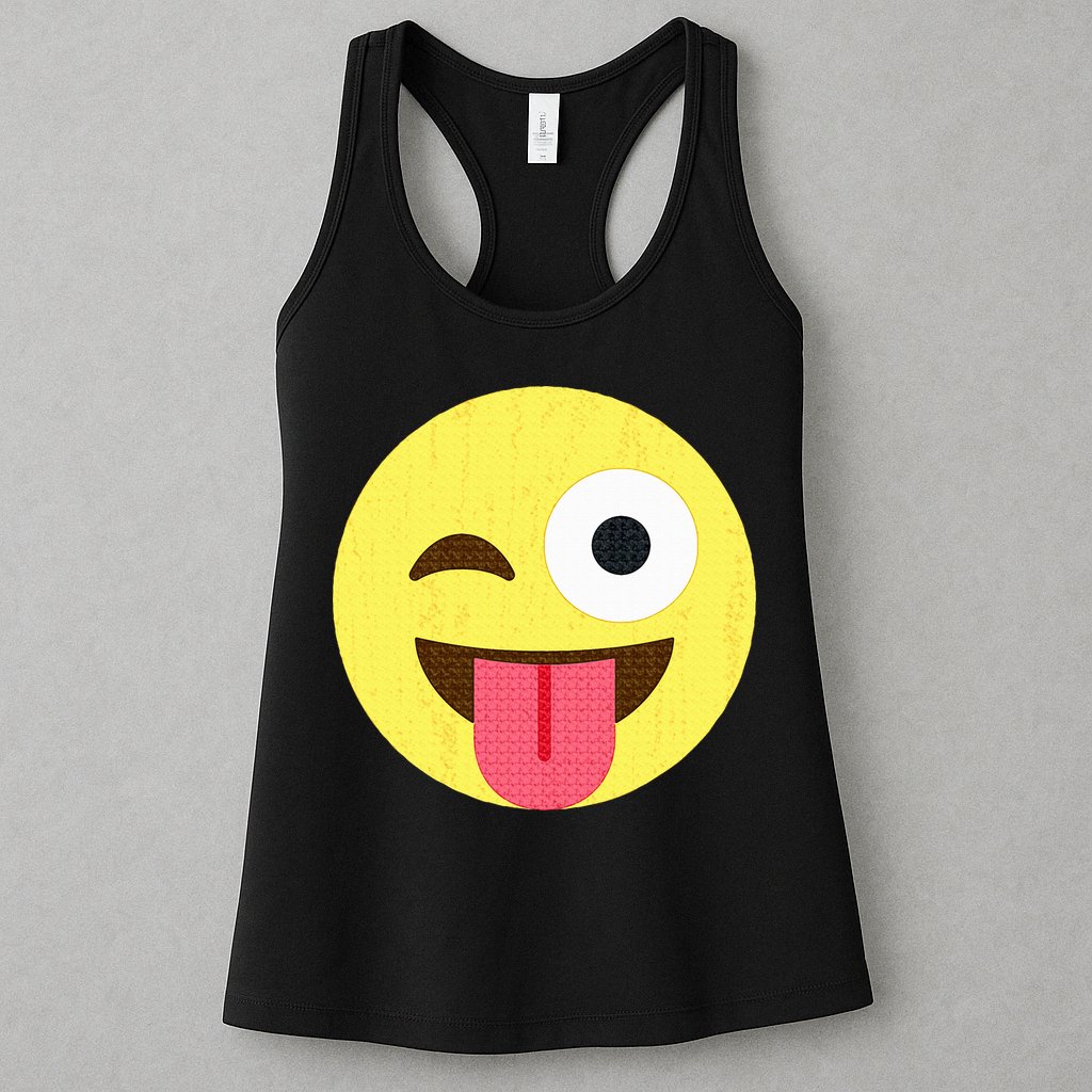 Emoticon Winking Face With Tongue Womens Tank Top