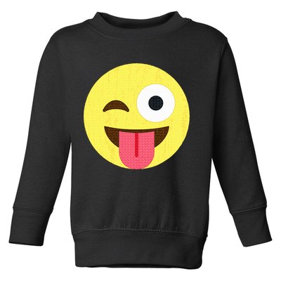 Emoticon Winking Face With Tongue Toddler Sweatshirt