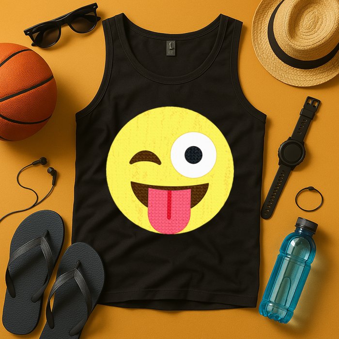 Emoticon Winking Face With Tongue Tank Top