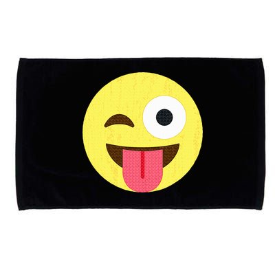 Emoticon Winking Face With Tongue Microfiber Hand Towel