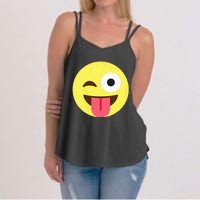 Emoticon Winking Face With Tongue Women's Strappy Tank