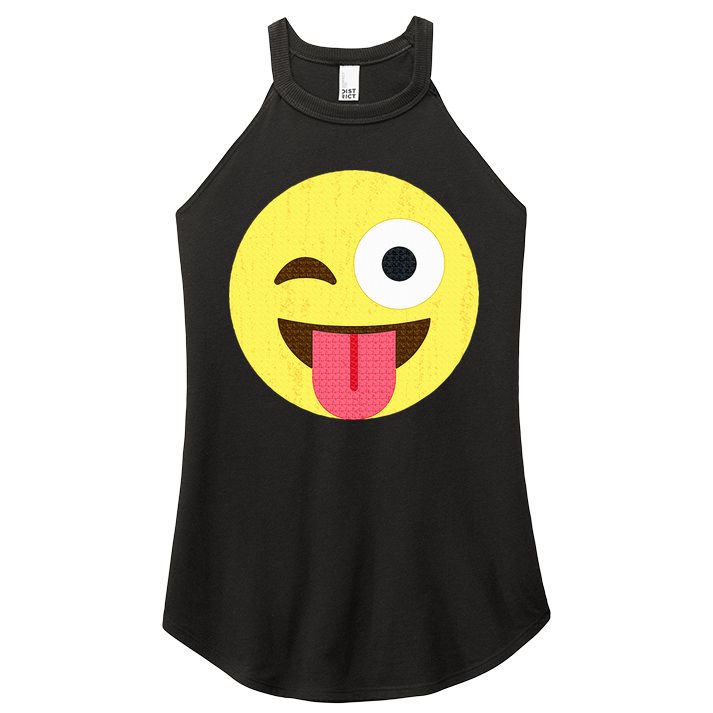Emoticon Winking Face With Tongue Women's Perfect Tri Rocker Tank