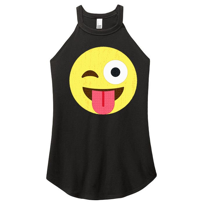 Emoticon Winking Face With Tongue Women's Perfect Tri Rocker Tank