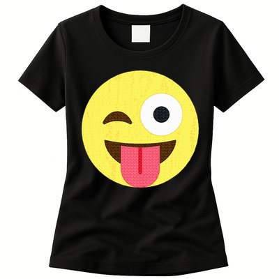 Emoticon Winking Face With Tongue Womens T-Shirt