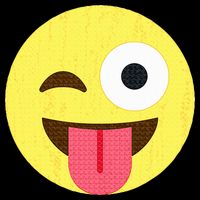 Emoticon Winking Face With Tongue Short Acrylic Beanie