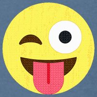 Emoticon Winking Face With Tongue Garment-Dyed Sweatshirt