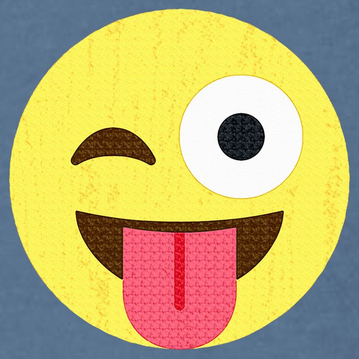 Emoticon Winking Face With Tongue Garment-Dyed Sweatshirt