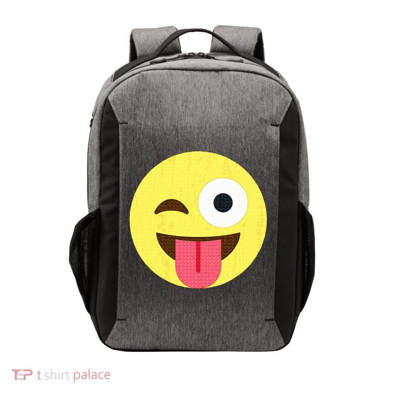 Emoticon Winking Face With Tongue Vector Backpack