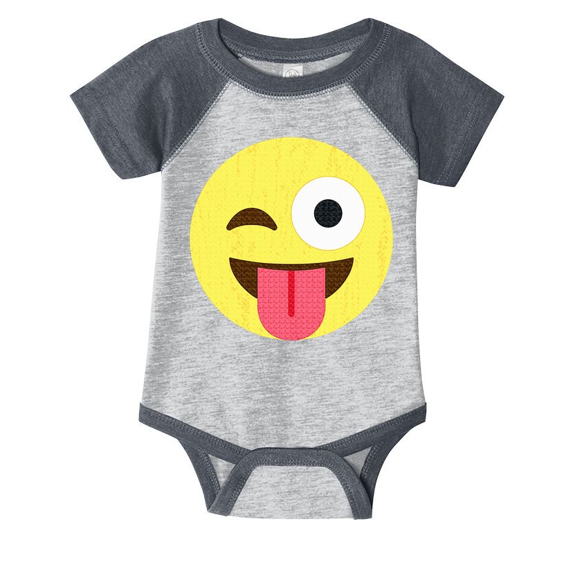 Emoticon Winking Face With Tongue Infant Baby Jersey Bodysuit