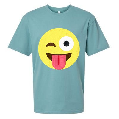 Emoticon Winking Face With Tongue Sueded Cloud Jersey T-Shirt