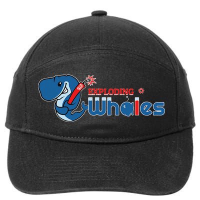 Exploding Whales Funny Whale Joke 7-Panel Snapback Hat
