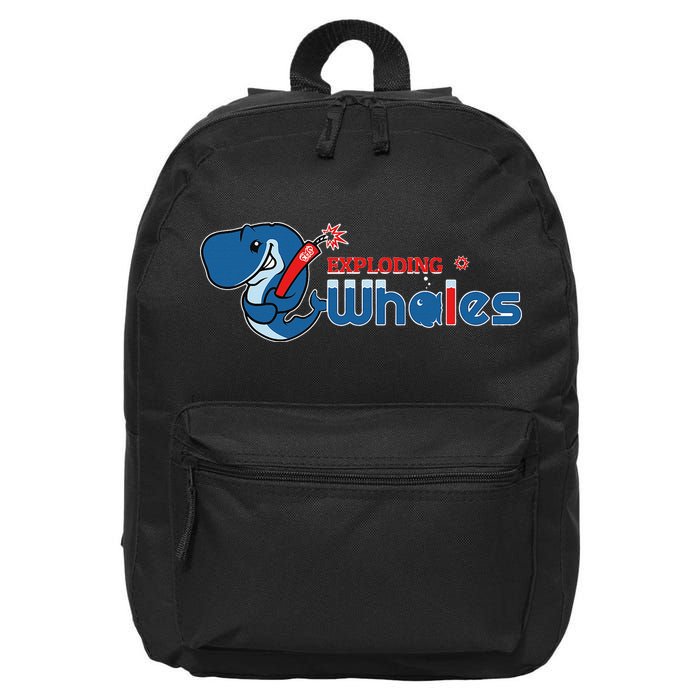 Exploding Whales Funny Whale Joke 16 in Basic Backpack