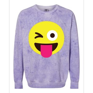 Emoticon Winking Face With Stuckout Tongue And Winking Eye Colorblast Crewneck Sweatshirt