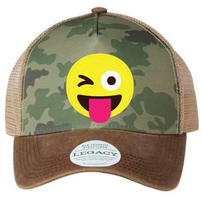 Emoticon Winking Face With Stuckout Tongue And Winking Eye Legacy Tie Dye Trucker Hat