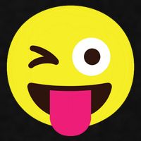 Emoticon Winking Face With Stuckout Tongue And Winking Eye Ladies PosiCharge Tri-Blend Wicking Tank