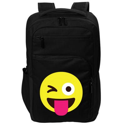 Emoticon Winking Face With Stuckout Tongue And Winking Eye Impact Tech Backpack