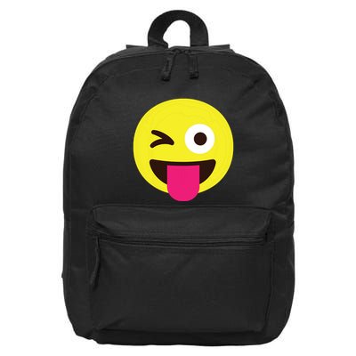Emoticon Winking Face With Stuckout Tongue And Winking Eye 16 in Basic Backpack