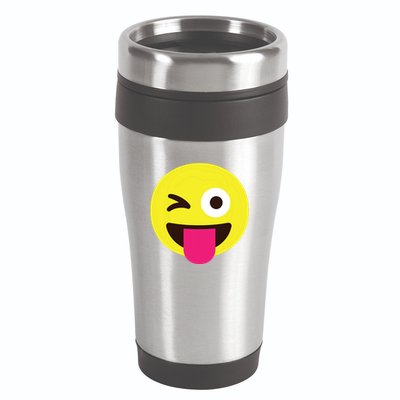 Emoticon Winking Face With Stuckout Tongue And Winking Eye 16oz Travel Tumbler