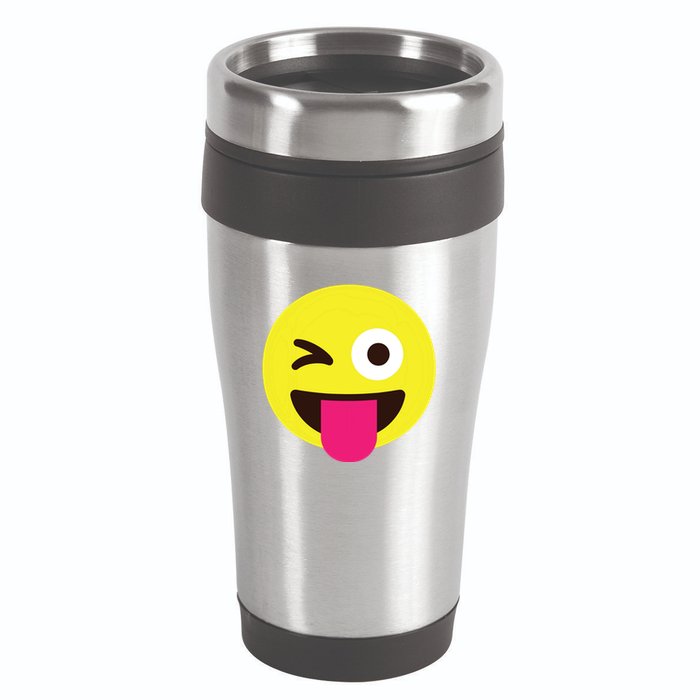 Emoticon Winking Face With Stuckout Tongue And Winking Eye 16oz Travel Tumbler