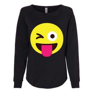 Emoticon Winking Face With Stuckout Tongue And Winking Eye Womens California Wash Sweatshirt