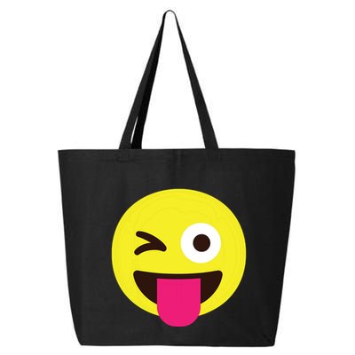 Emoticon Winking Face With Stuckout Tongue And Winking Eye 25L Jumbo Tote