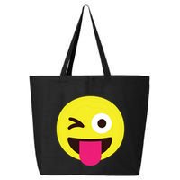 Emoticon Winking Face With Stuckout Tongue And Winking Eye 25L Jumbo Tote
