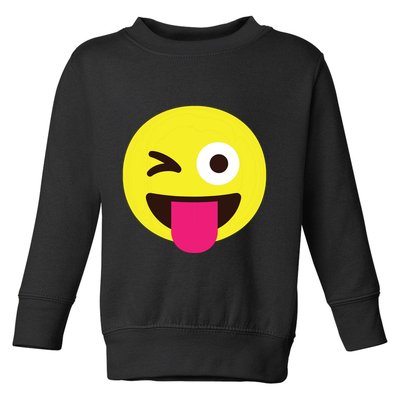 Emoticon Winking Face With Stuckout Tongue And Winking Eye Toddler Sweatshirt