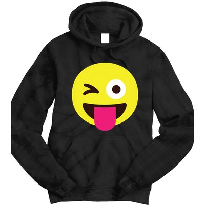 Emoticon Winking Face With Stuckout Tongue And Winking Eye Tie Dye Hoodie