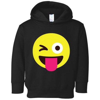 Emoticon Winking Face With Stuckout Tongue And Winking Eye Toddler Hoodie