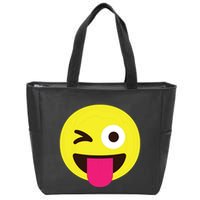 Emoticon Winking Face With Stuckout Tongue And Winking Eye Zip Tote Bag