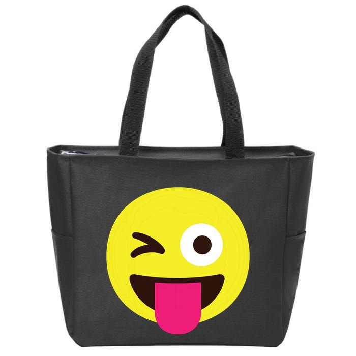 Emoticon Winking Face With Stuckout Tongue And Winking Eye Zip Tote Bag