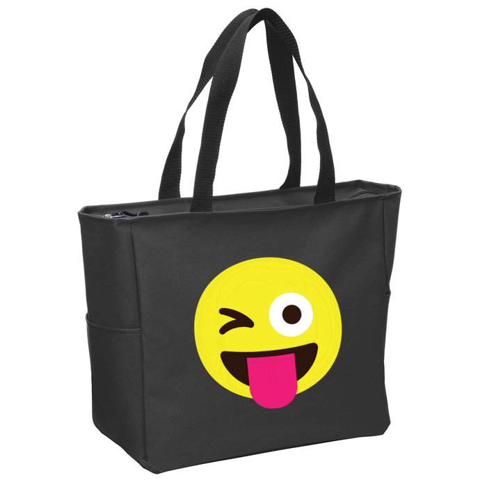 Emoticon Winking Face With Stuckout Tongue And Winking Eye Zip Tote Bag