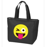 Emoticon Winking Face With Stuckout Tongue And Winking Eye Zip Tote Bag