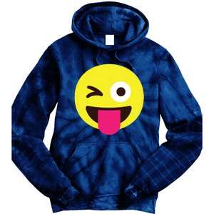 Emoticon Winking Face With Stuckout Tongue And Winking Eye Tie Dye Hoodie