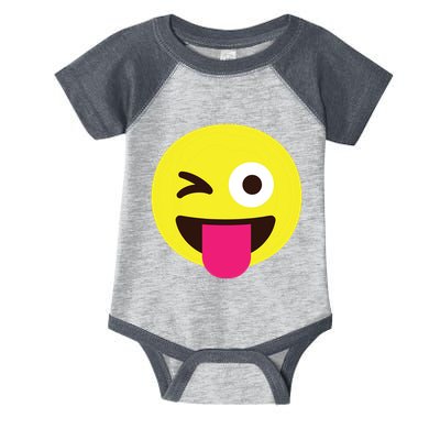 Emoticon Winking Face With Stuckout Tongue And Winking Eye Infant Baby Jersey Bodysuit