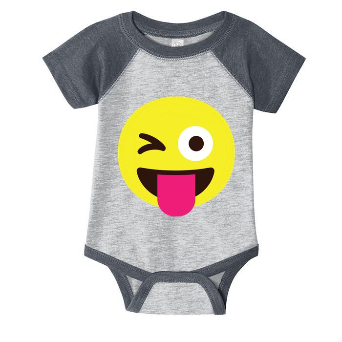 Emoticon Winking Face With Stuckout Tongue And Winking Eye Infant Baby Jersey Bodysuit