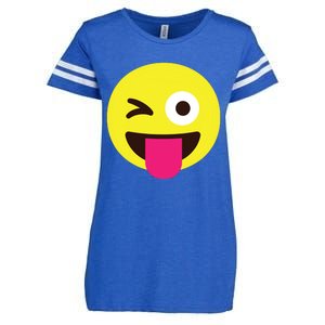 Emoticon Winking Face With Stuckout Tongue And Winking Eye Enza Ladies Jersey Football T-Shirt