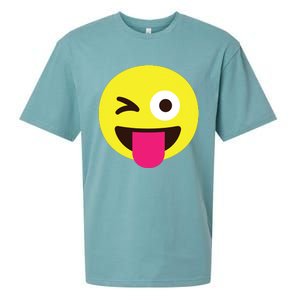 Emoticon Winking Face With Stuckout Tongue And Winking Eye Sueded Cloud Jersey T-Shirt