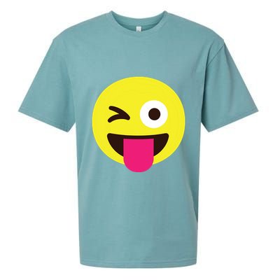 Emoticon Winking Face With Stuckout Tongue And Winking Eye Sueded Cloud Jersey T-Shirt