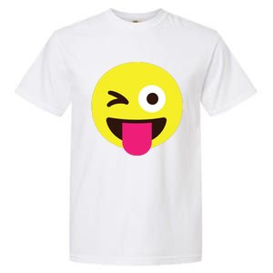 Emoticon Winking Face With Stuckout Tongue And Winking Eye Garment-Dyed Heavyweight T-Shirt