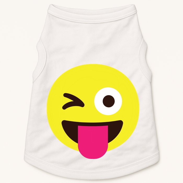 Emoticon Winking Face With Stuckout Tongue And Winking Eye Doggie Tank