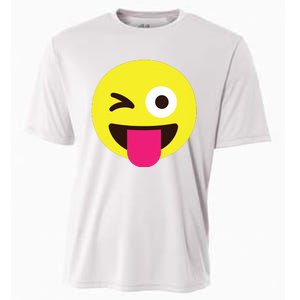 Emoticon Winking Face With Stuckout Tongue And Winking Eye Cooling Performance Crew T-Shirt