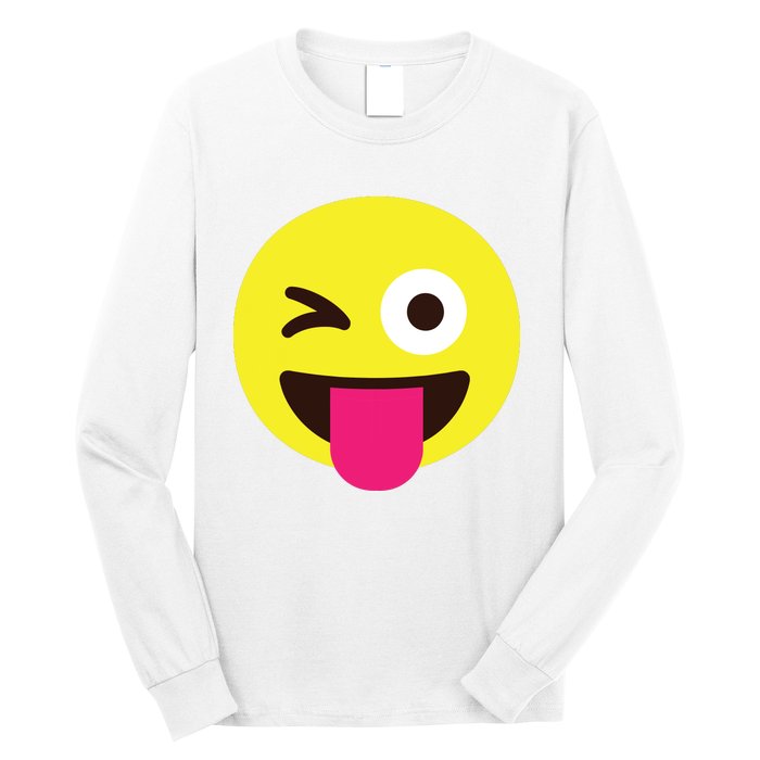 Emoticon Winking Face With Stuckout Tongue And Winking Eye Long Sleeve Shirt