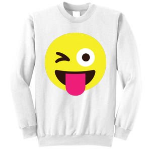 Emoticon Winking Face With Stuckout Tongue And Winking Eye Sweatshirt