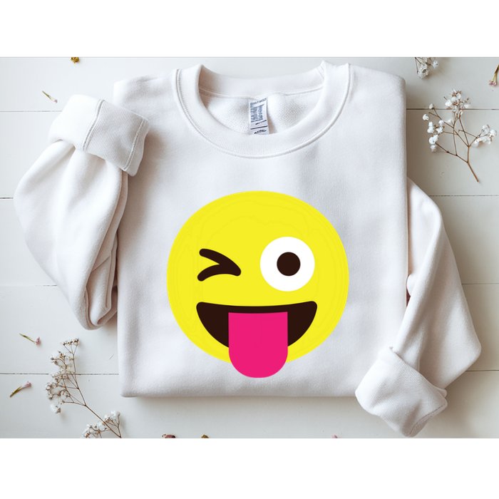 Emoticon Winking Face With Stuckout Tongue And Winking Eye Sweatshirt