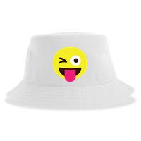 Emoticon Winking Face With Stuckout Tongue And Winking Eye Sustainable Bucket Hat
